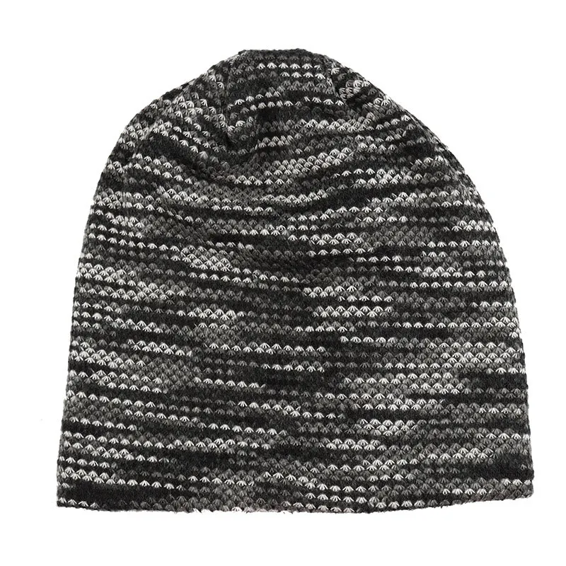 Негабаритная женская зимняя вязаная шапка Skullies теплые флисовые окрашенные шапочки темно-серый