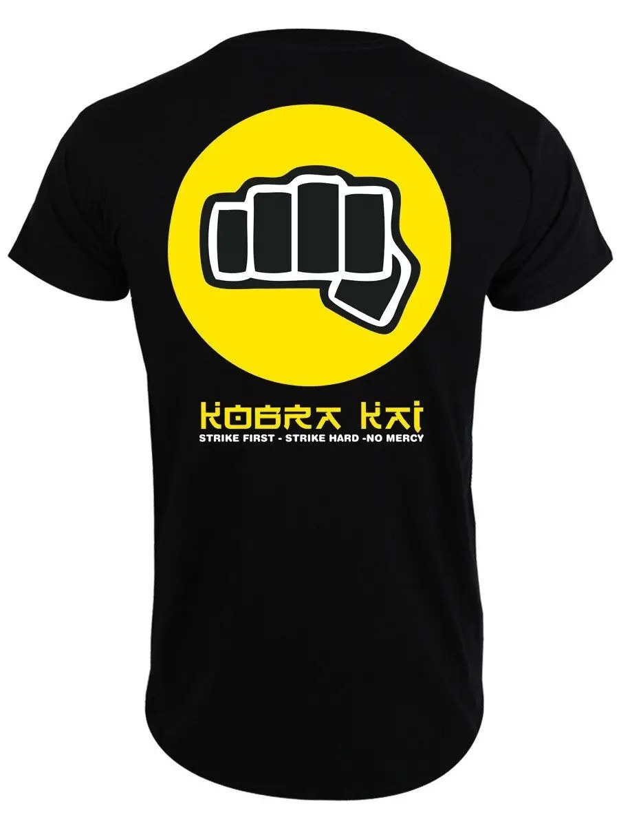 Черная Мужская футболка Kobra Kai новинка 2018 модная Забавные футболки с изображением
