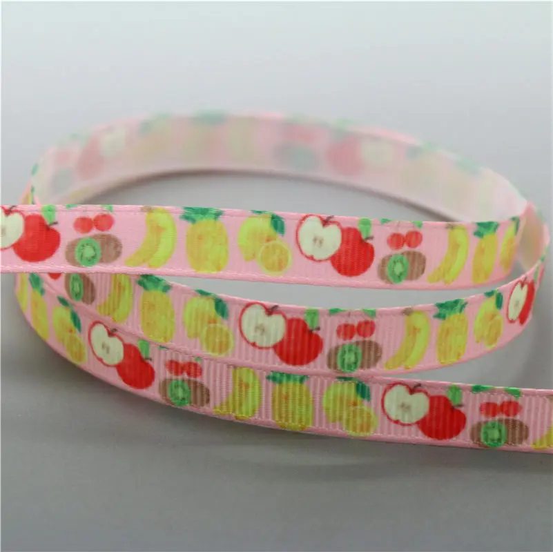 DHK 3/8 'Ƌ ярдов Бесплатная доставка фрукты печатных Grosgrain ленточный аксессуар