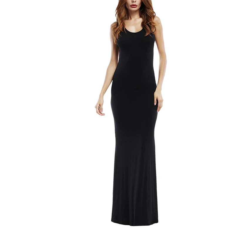 Plus Size Women Dress Summer Ladies O-neck Backless Fashion Party Gown Prom Sexy Solid Ankle Length Sundress Elegant Hot | Женская