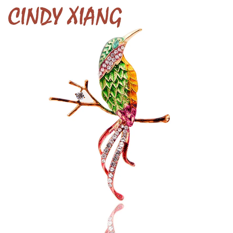 Женская брошь в виде яркой птицы CINDY XIANG яркое украшение из эмали для пальто