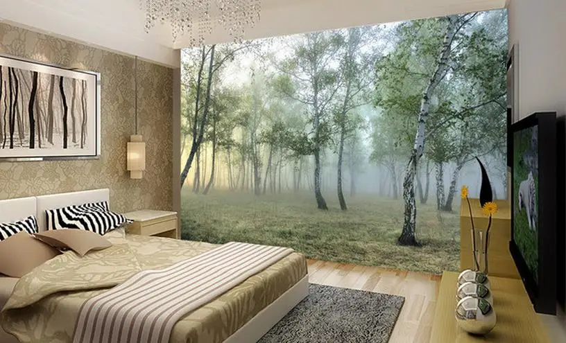 Современные кирпичные обои на заказ фантазия лес пейзаж 3D стены для дивана ТВ