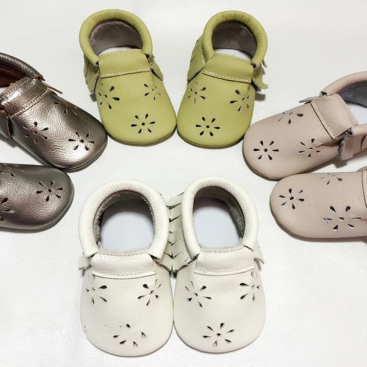 2020 Популярные однотонные детские мокасины из натуральной кожи без шнуровки с