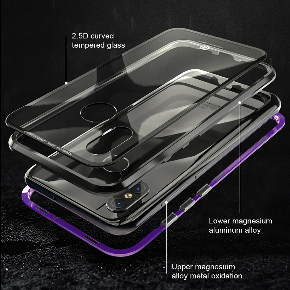 Marjay для Xiaomi Mi 8 Дело Магнитный Адсорбция металлический бампер Coque ультра тонкий