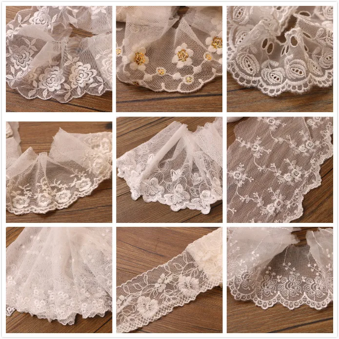 2yard 7-16cm White Lace Ribbon Handmade Trim Patchwork Material DIY Garment Sewing Accessories | Дом и сад