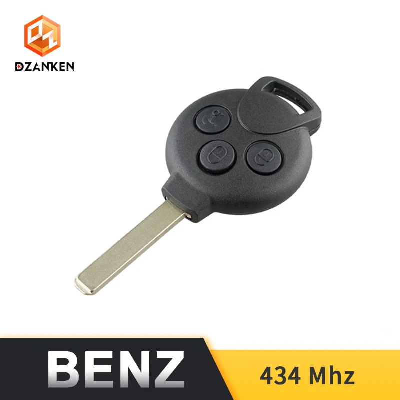 Dzanken 3 кнопки дистанционного ключа автомобиля 434 МГц для Benz Smart Fortwo 451 2007 2013 и чипа