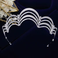 bavoen royal queen cubic zircon wedding crowns tiaras crystal evening hairbands brides hair accessories prom jewelry