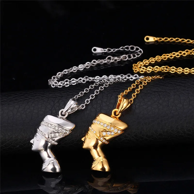 U7 Позолоченные Стразы Египет Королева Ожерелье Серьги Комплект Ювелирных