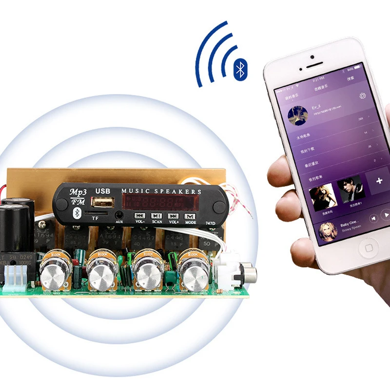 Lusya Bluetooth 2 1 цифровой аудио усилитель плата 80 Вт * + Многофункциональный TF U диск AUX