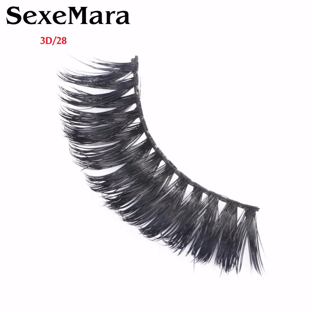 SexeMara 2 pair/set False Eyelashes Black Cross Fake Eyelash Natural Long Make up Eye lash Extensions 3D/28 | Красота и здоровье