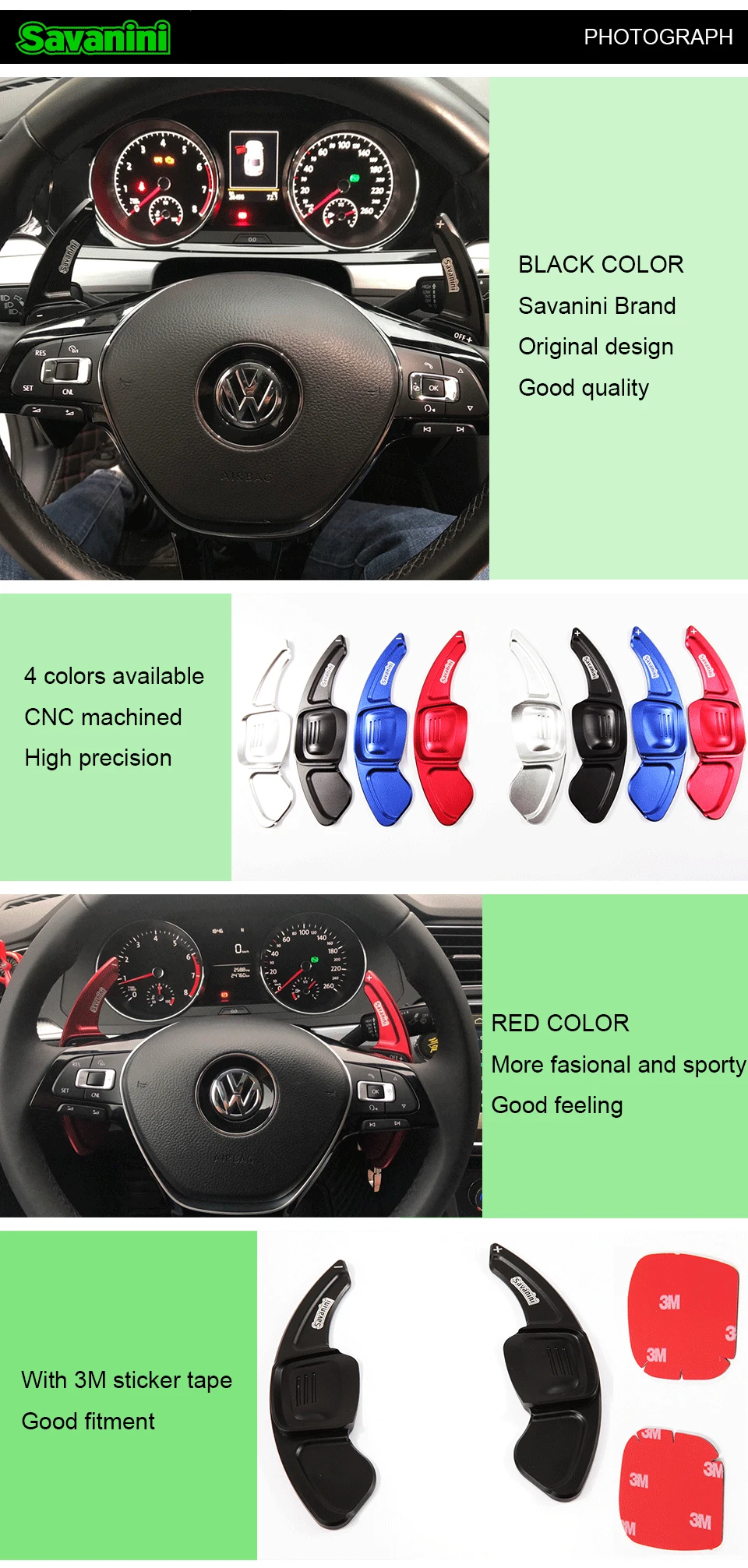Savanini Алюминиевый Рычаг переключения передач для Voklswagen Golf Alltrack Tiguan() автомобильные аксессуары