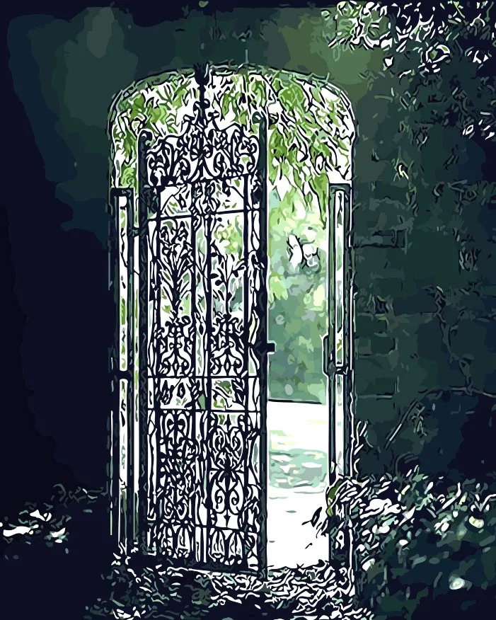 Фантазия ворота картина маслом абстрактная старая дверь по номеру цифровая