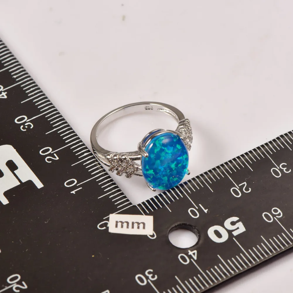 Hot Sale Exquisite Blue Fire Opal 925 Sterling Silver High Quantity Engagement Wedding Ring Size 5 6 7 8 9 10 11 A108 | Украшения и
