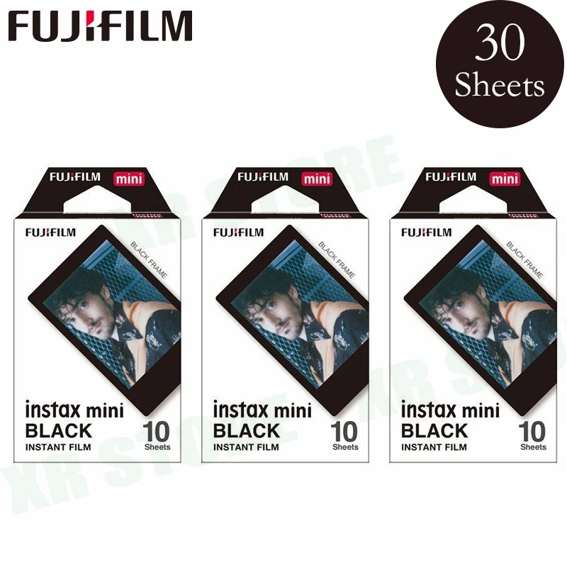 Белая пленка для Fuji Instax Мини 11 8 9 черный Рамка камеры Instant Фотобумага 30 листов на