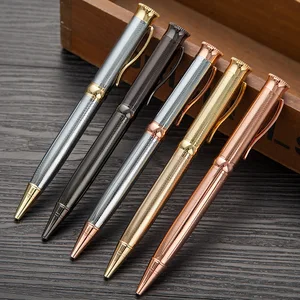 1 шт. Роскошный Шариковая ручка Металл Вращающийся записи для канцелярских принадлежностей для деловых подписей ручка офисные школьные принадлежности, блокноты