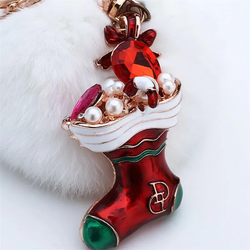 Брелок с подвеской из мягкого кроличьего меха|rabbit fur ball|fur ballquality keychains |