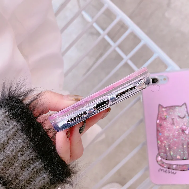 Чехол для телефона Fat Meow Kitty розовый блестящий чехол с закрытыми глазами iphone 6/6S 7 8
