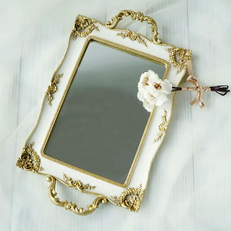 Винтажный лоток для торта полимерная аксессуар дисплея зеркало в античном стиле