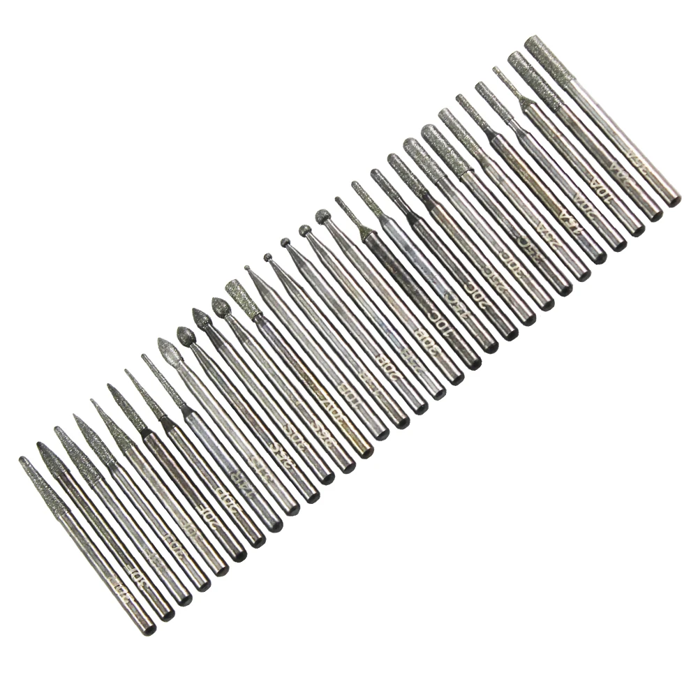 30 шт./упак. 2 3 мм хвостовик Твердые карбидные ротационные свёрла набор заусенцев