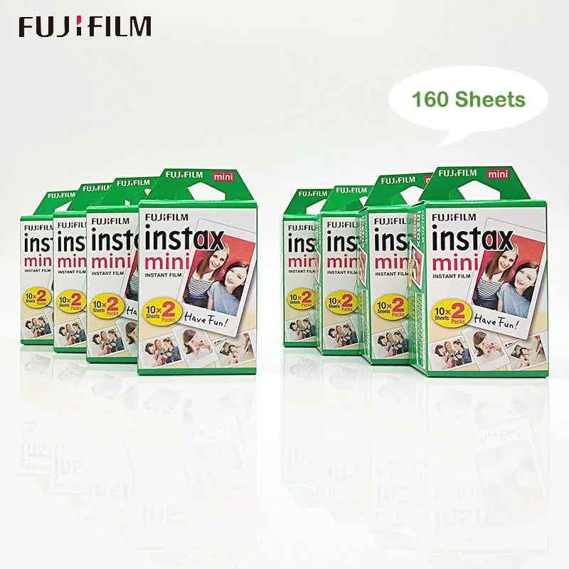 160sheets 10-100 листов Fujifilm Instax Mini белая пленка мгновенная фотобумага для Instax Mini 9 8 7s 90 70 25 камера SP-2 SP1 Liplay принтер - Цвет: 160sheets