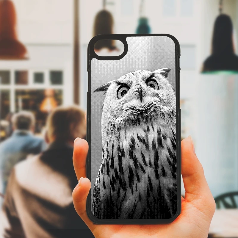 Beautiful Flamingo Eagle Owl Bird Phone Case Anti-knock Black Smooth PC Plastic Hard Cover for iphone 8 7 6 6S PLUS X 5S 5 SE |