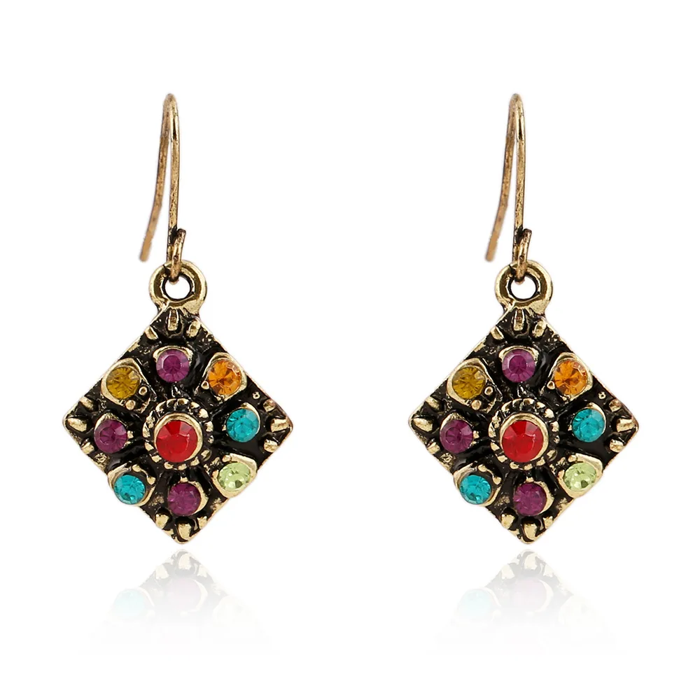 Egypt Vintage BOHO Unique Indian Earrings African Rhinestone Earring Women Ethnic Tibetan Jewelry Gold Jhumka Hippie Bijoux | Украшения и