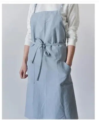 

Apron home restaurant fashion Korean cotton and linen kitchen baking floral work clothes