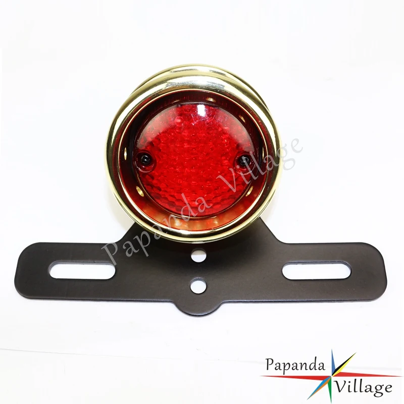 Brass Motorcycles Custom Tail Light Rear Brake Stop Lamp License Plate Bracket Mount for Harley Choppers Bobber Cafe Racer |
