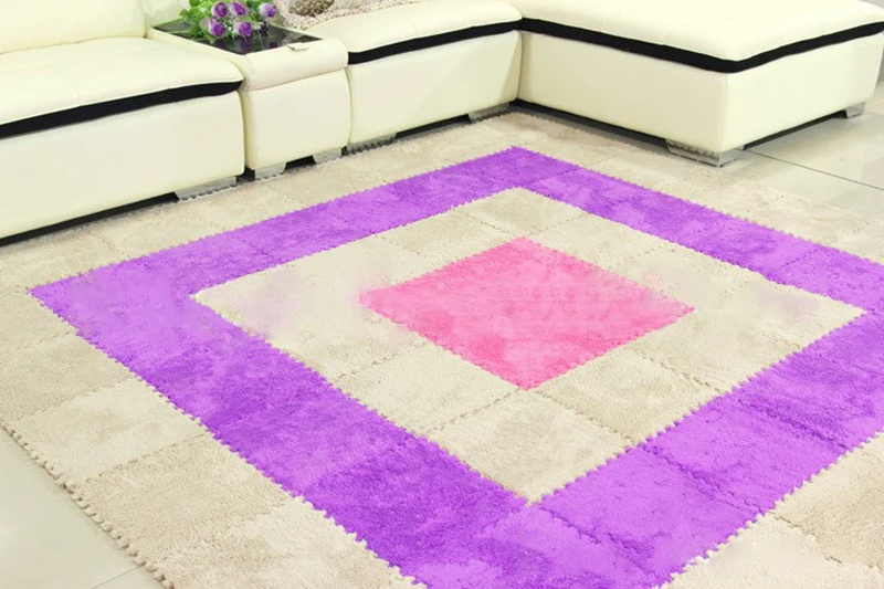 Мягкие бархатные коврики 8 шт. теплые пазлы для ползания мягкие плюшевые тканевые