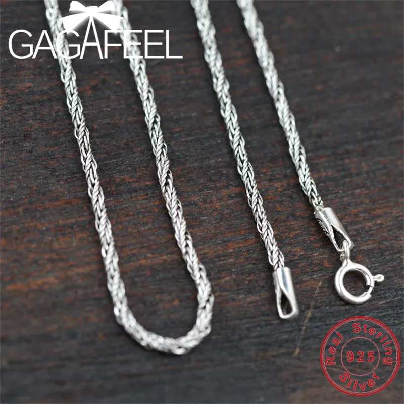 GAGAFEEL, цепочка, ожерелье, Настоящее 925 пробы, серебряное ожерелье, винтажное ювелирное изделие для женщин, подвеска, аксессуары