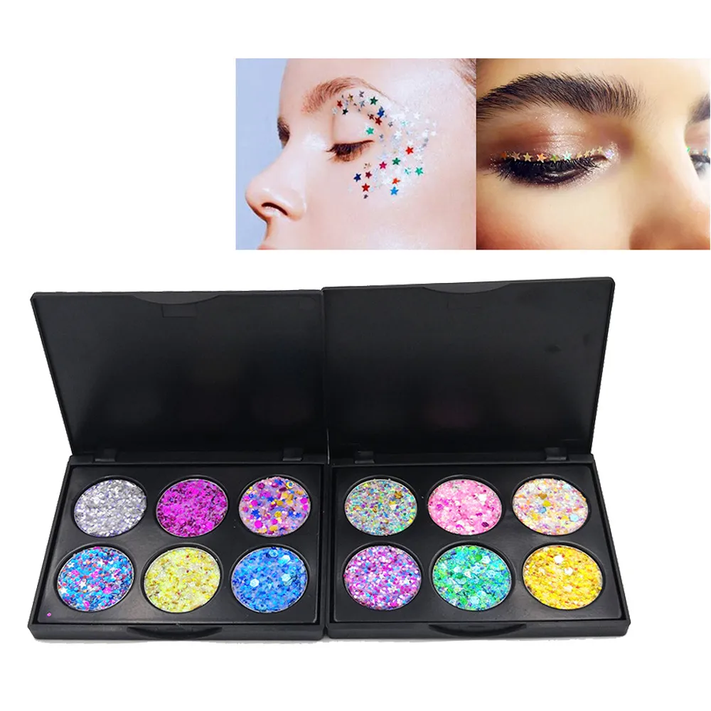 Палитра теней для век 6 цветов палитра макияжа матовые мерцающие