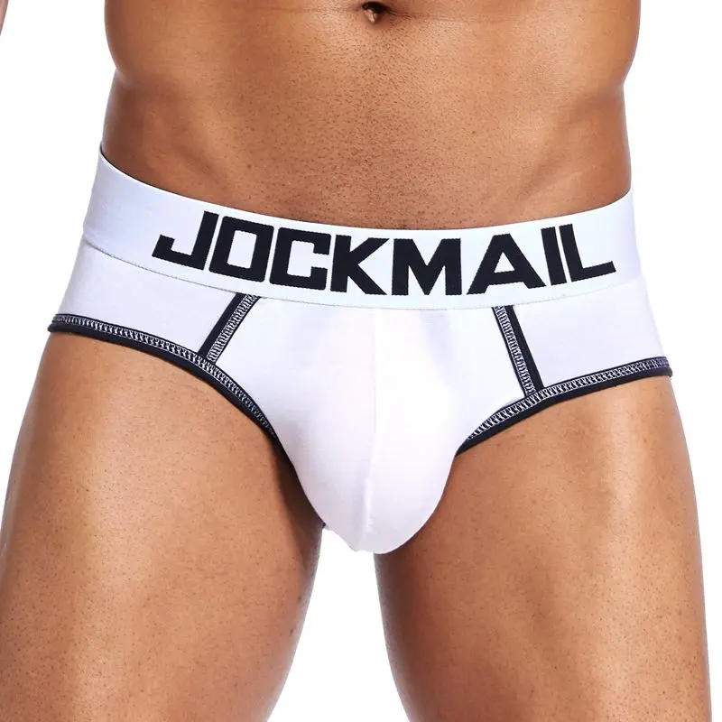 Бренд JOCKMAIL мужские сексуальные трусы брифы для геев пенис чехол с открытой