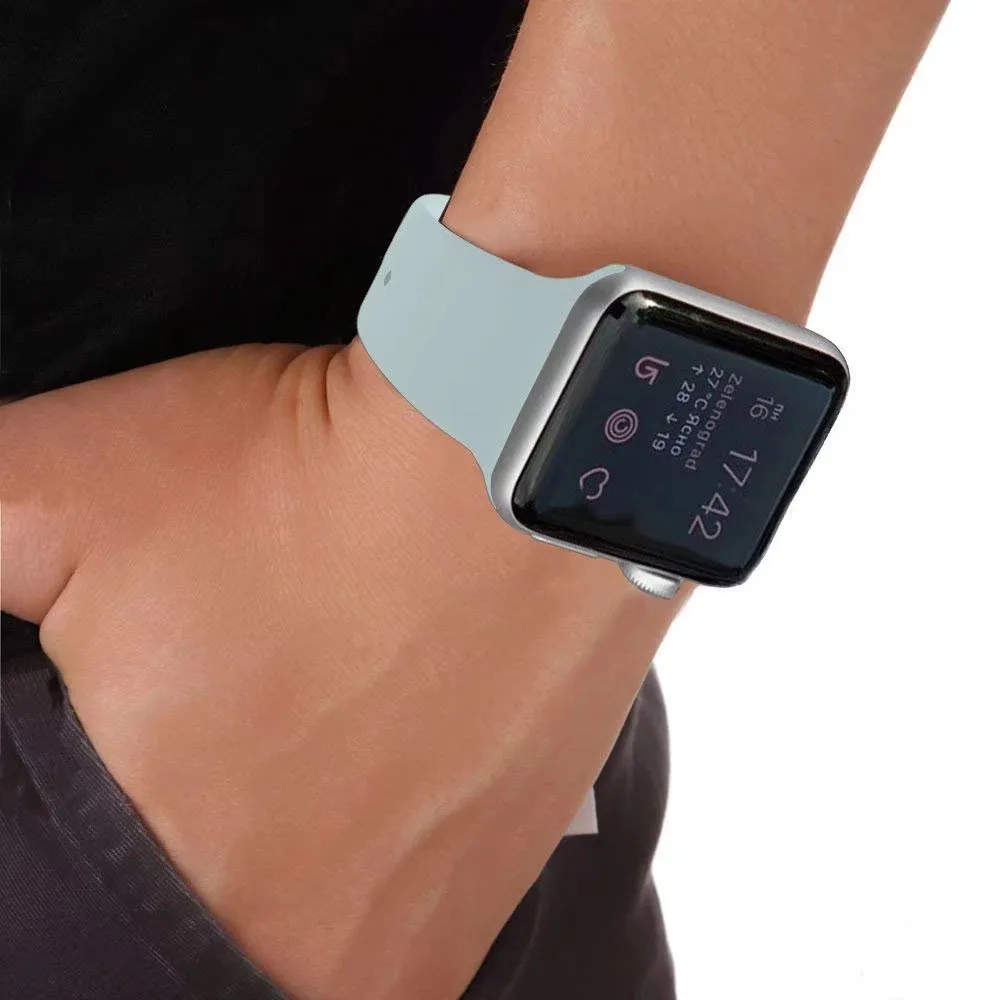 Ремешок для Apple Watch Series 4 3 2 38 мм 42 мягкий силиконовый дышащий сменный ремешок