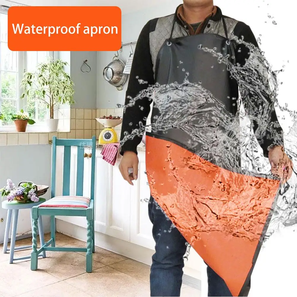 

Waterproof Leather Apron Beef Tendon Thickening Long / Acid And Alkali Antifouling Oilproof Waterproof Chef Kitchen Apron