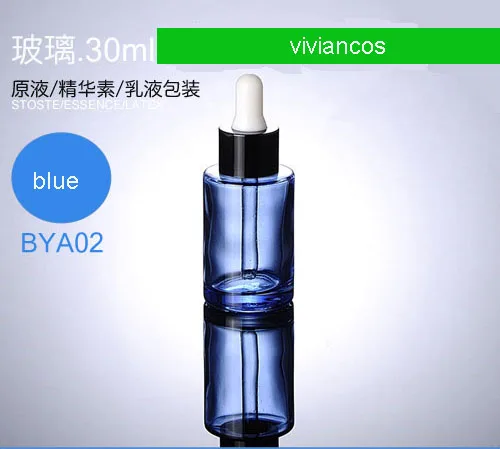 

300pcs/lot 30ml Blue Glass Dropper Bottle Refillable Tea Tree Oil Essential Aromatherapy Perfume Container Liquid Pipette Bottle