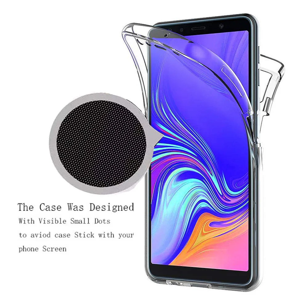 Прозрачный мягкий чехол с полным покрытием корпуса 360 градусов для Samsung A10 A20 A30 A50