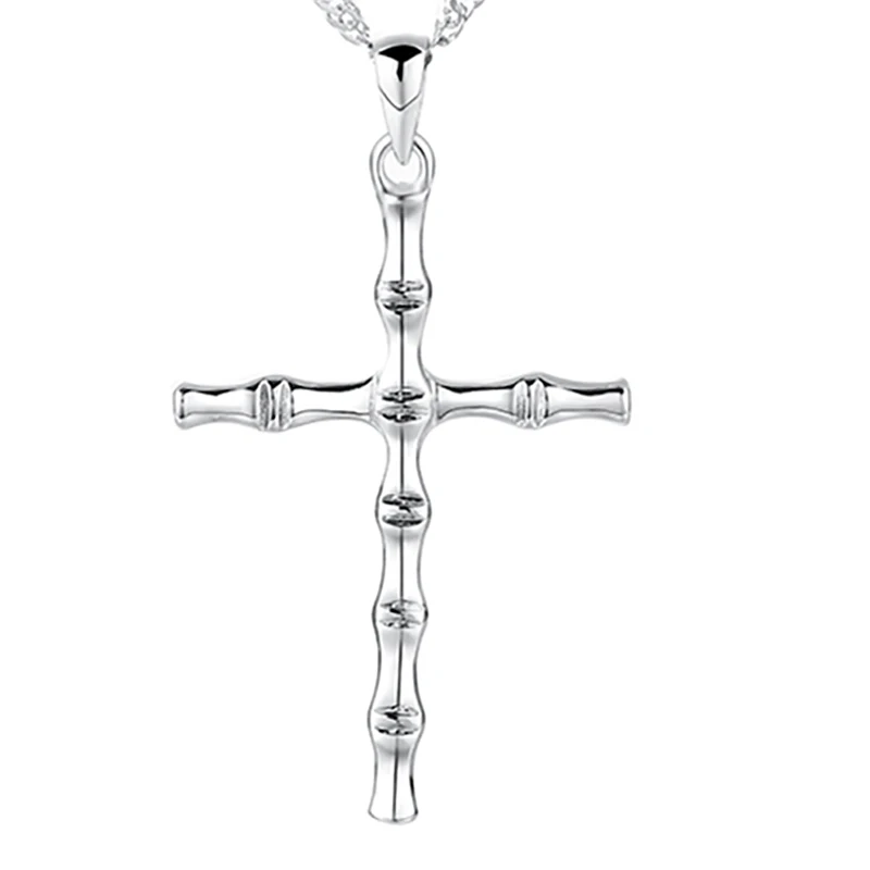 Pendant GAGAFEEL чистый 925 подвеска в форме серебряного крестика Fit 925 ожерелье цепочка мужские ювелирные украшения Прекрасные ювелирные украшения - Окраска металла: Pendant