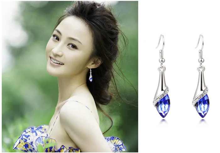 Серьги капельки с кристаллами Marquise 1 пара модные женские Украшения