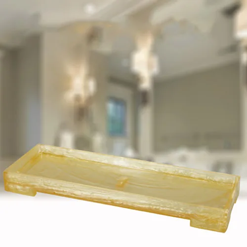 Pearl Yellow JINSERTA Поднос Из Мраморной смолы для хранения ювелирных изделий дисплей пластина ожерелье кольцо серьги косметический Органайзер Домашний гостиничный сервировочный поднос - Цвет: Pearl Yellow