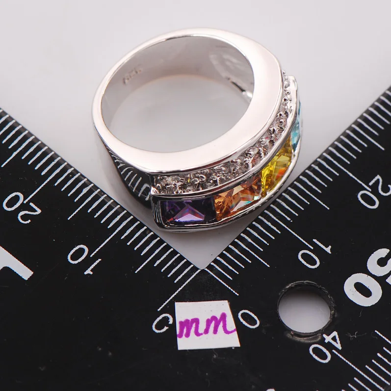 Peridot Morganite Purple Crystal Zircon Women 925 Sterling Silver Ring F773 Size 6 7 8 9 10 | Украшения и аксессуары