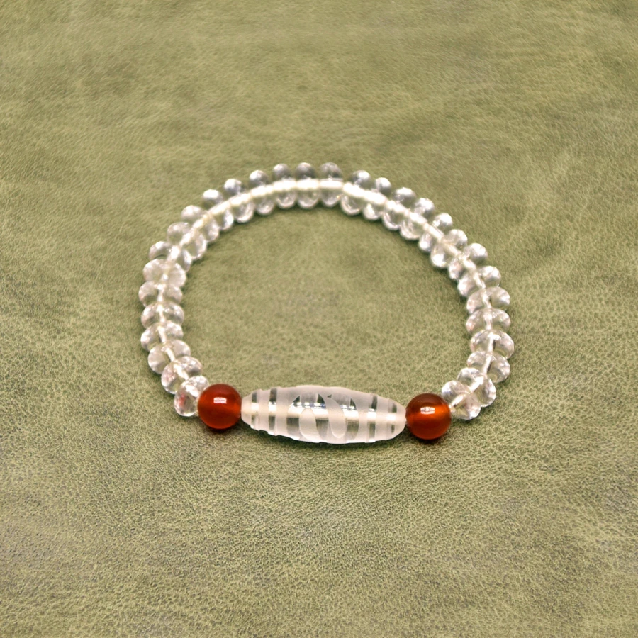 Новые белые хрустальные бусины крючок для денег Dzi Ji с вырезом красный агат