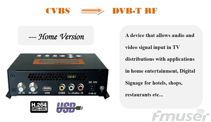 FUTV4622A SD кодировщик DVB T rf модулятор с USB обновлением для домашнего использования