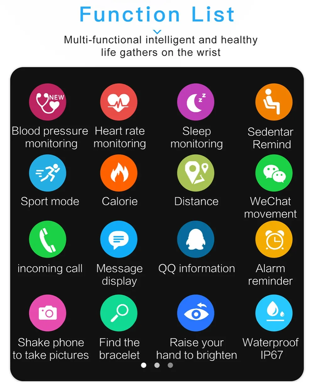 

A6 Smart Watch Men Women Fitness Tracker Heart Rate Monitor Smart Bracelet Blood Pressure Sport Pedometer Watch For Android IOS