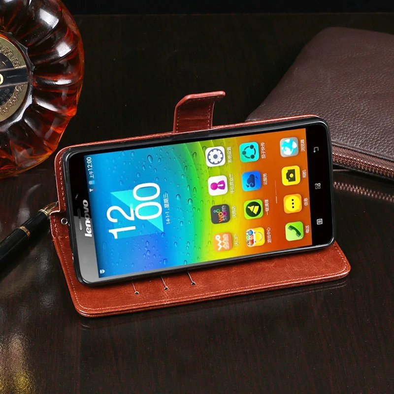 Новый роскошный чехол из искусственной кожи для Lenovo A916 кошелек с подставкой и
