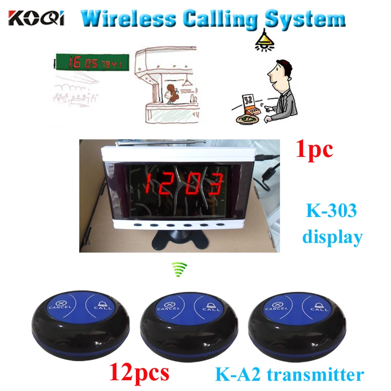 

Пейджинговая система для гостей ресторана, 1 рабочий экран, фотоэкран с 12 зуммерами для использования в чайном доме