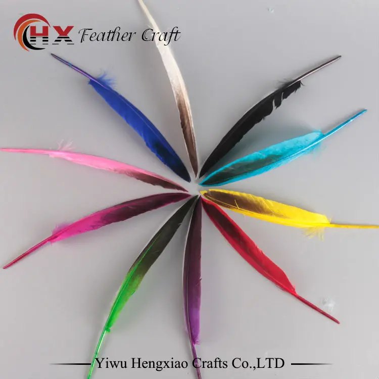20 шт./лот 15 см Кряква утиные перья из крыльев Quill Dye натуральный дикий утиный пух
