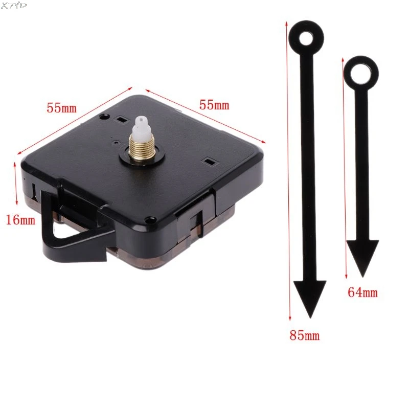 

Quartz Clock Movement Mechanism Hands Wall Repair Tool Parts Silent Kit Set DIY Black Pointer 23#