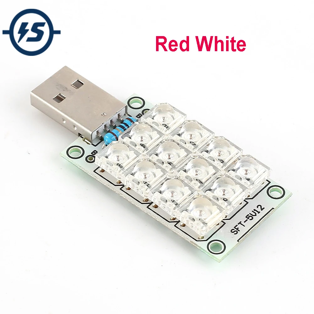 USB лампа 5 в постоянного тока 12 светодисветодиодный суперъяркая белая/красная