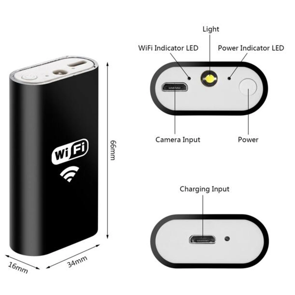 HD Wifi Endoscope Camera Mini Waterproof Hard Cable Inspection 8mm USB Borescope IOS For Iphone | Инструменты