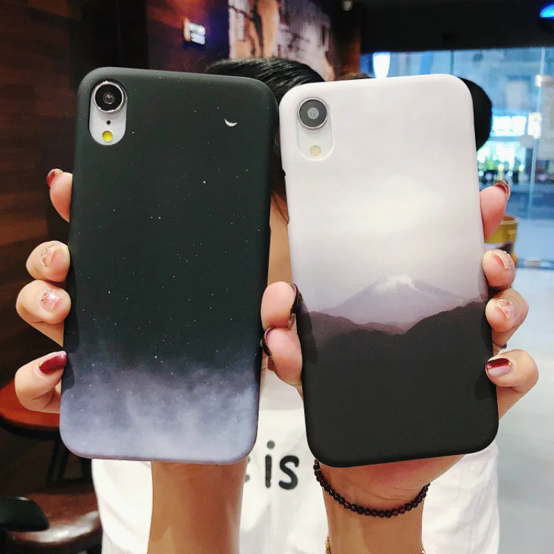 POBLU Ретро звездное небо Луна вулканических чехол для iPhone XS Max X XR 8 7 6s плюс задняя